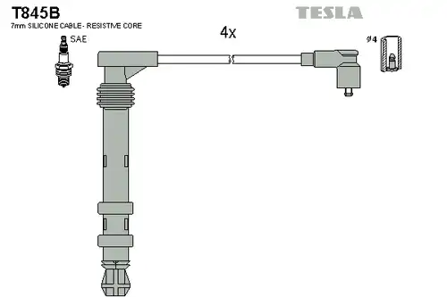 комплект запалителеи кабели TESLA T845B