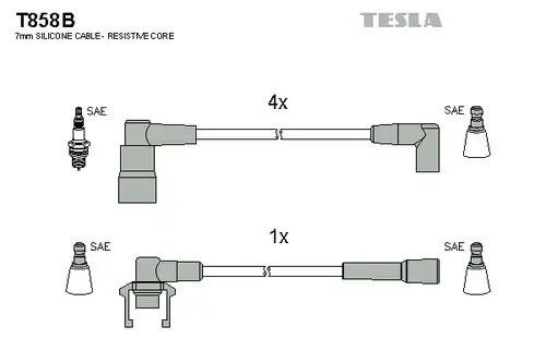 комплект запалителеи кабели TESLA T858B