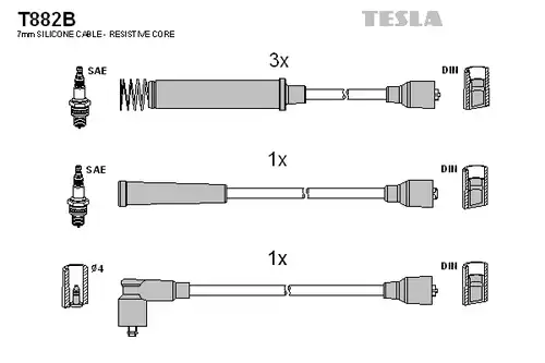 комплект запалителеи кабели TESLA T882B