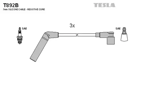 комплект запалителеи кабели TESLA T892B