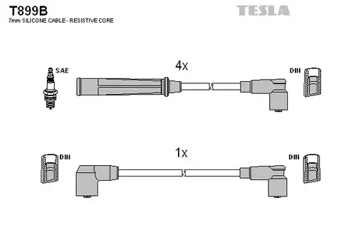 комплект запалителеи кабели TESLA T899B