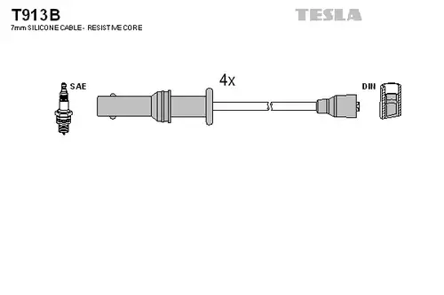 комплект запалителеи кабели TESLA T913B