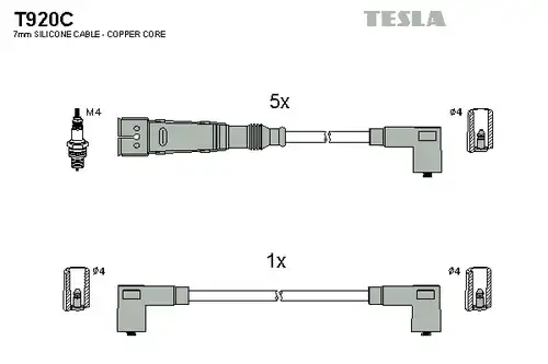 комплект запалителеи кабели TESLA T920C