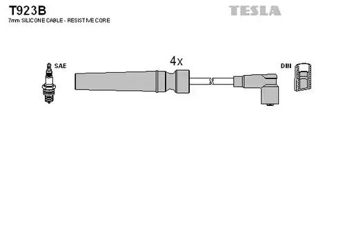 комплект запалителеи кабели TESLA T923B