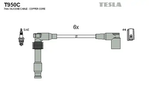 комплект запалителеи кабели TESLA T950C