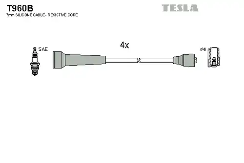 комплект запалителеи кабели TESLA T960B