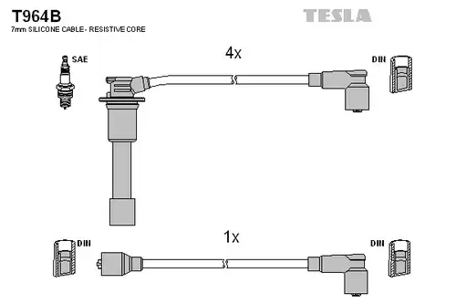 комплект запалителеи кабели TESLA T964B