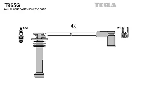 комплект запалителеи кабели TESLA T965G