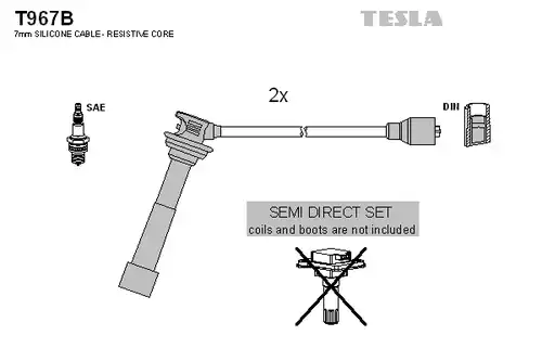 комплект запалителеи кабели TESLA T967B