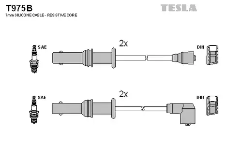 комплект запалителеи кабели TESLA T975B