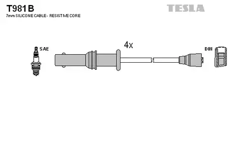 комплект запалителеи кабели TESLA T981B