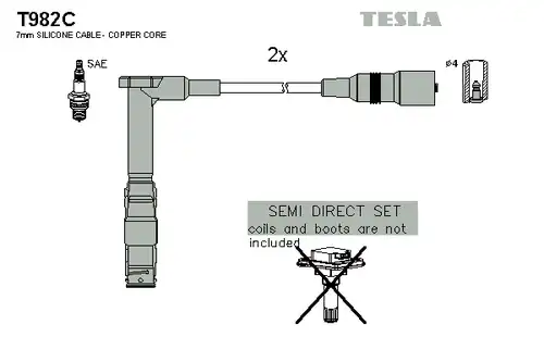 комплект запалителеи кабели TESLA T982C