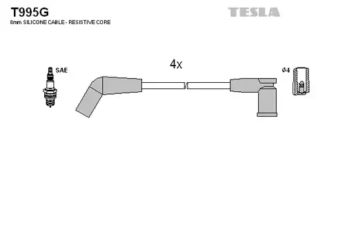 комплект запалителеи кабели TESLA T995G