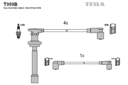 комплект запалителеи кабели TESLA T999B