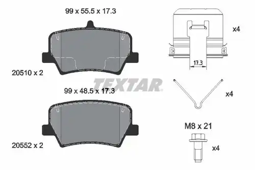 накладки TEXTAR 2051001