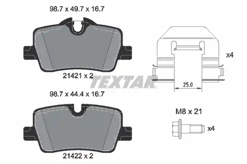 накладки TEXTAR 2142101