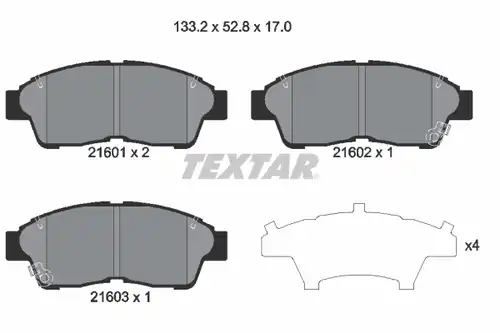 накладки TEXTAR 2160101