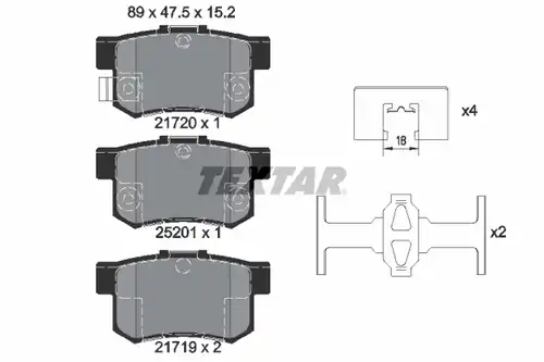 накладки TEXTAR 2172001