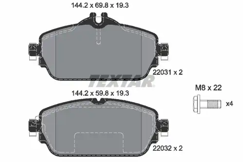 накладки TEXTAR 2203102