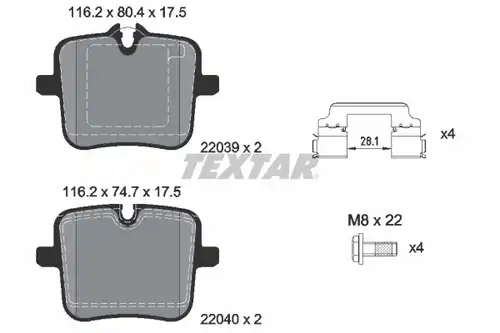 накладки TEXTAR 2203901