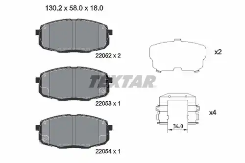 накладки TEXTAR 2205203