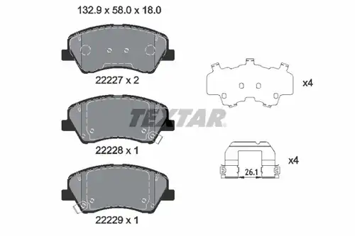 накладки TEXTAR 2222701