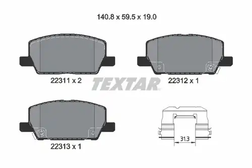 накладки TEXTAR 2231102