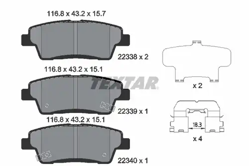 накладки TEXTAR 2233801