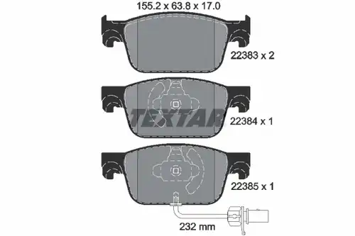 накладки TEXTAR 2238301