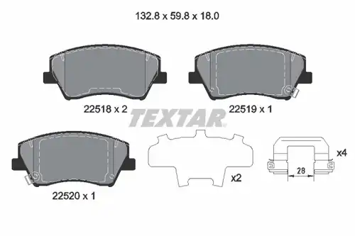 накладки TEXTAR 2251801