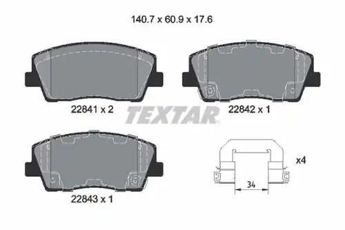 накладки TEXTAR 2284101