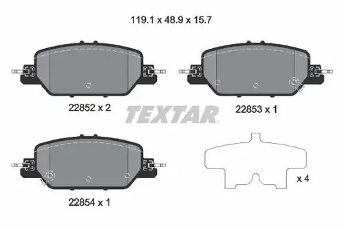 накладки TEXTAR 2285201