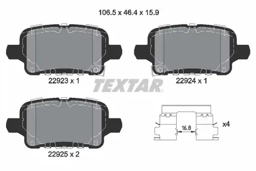 накладки TEXTAR 2292301