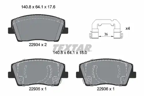 накладки TEXTAR 2293401