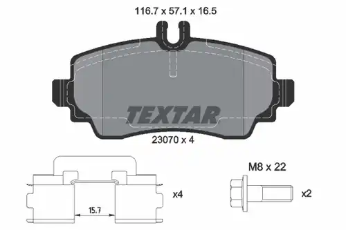 накладки TEXTAR 2307003