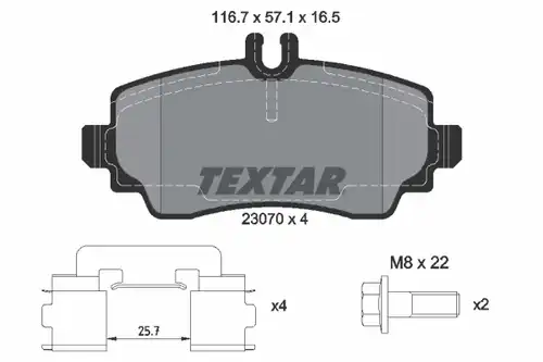 накладки TEXTAR 2307004