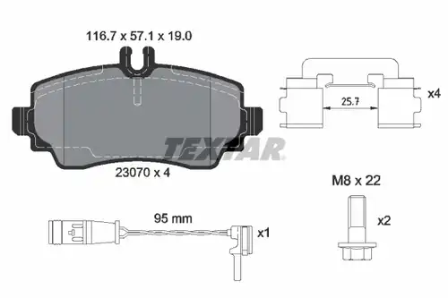 накладки TEXTAR 2307005