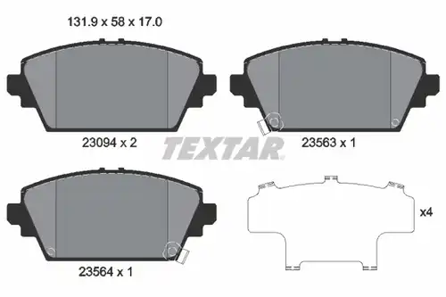 накладки TEXTAR 2309401