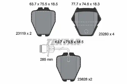 накладки TEXTAR 2311901