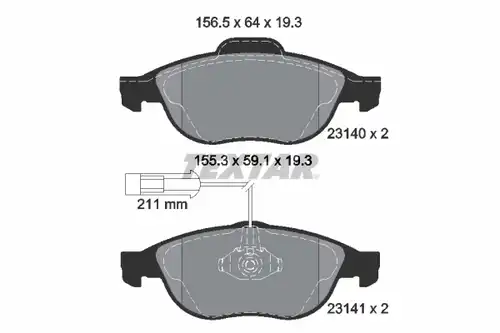 накладки TEXTAR 2314002