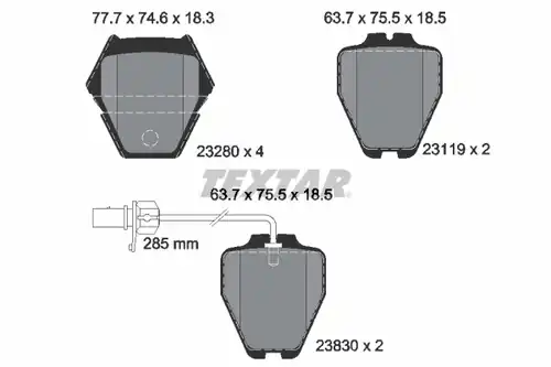 накладки TEXTAR 2328001