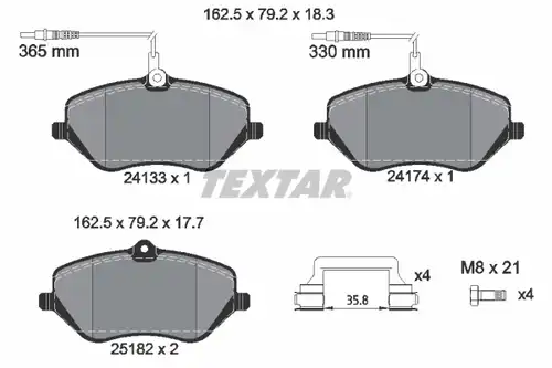 накладки TEXTAR 2413303