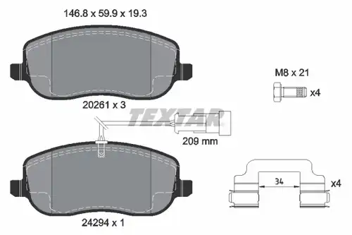 накладки TEXTAR 2429401