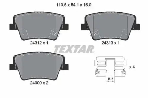 накладки TEXTAR 2431201