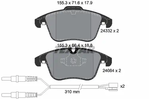 накладки TEXTAR 2433201