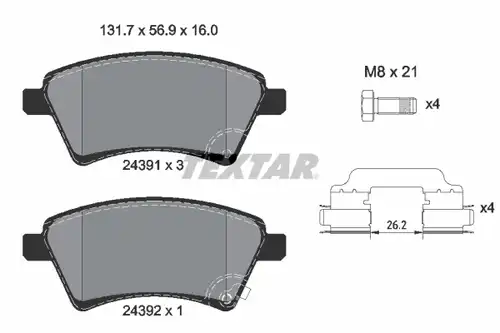 накладки TEXTAR 2439101