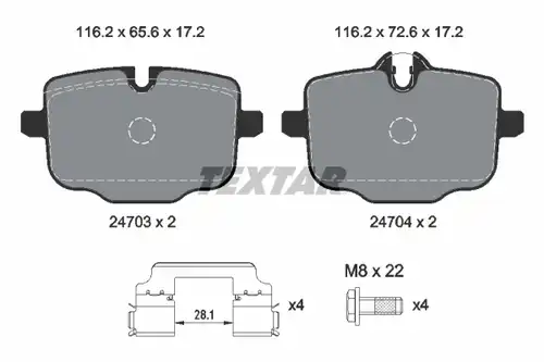 накладки TEXTAR 2470303