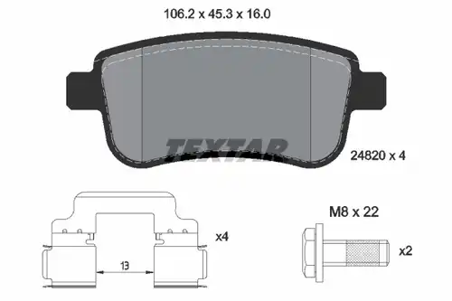 накладки TEXTAR 2482001