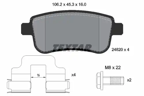 накладки TEXTAR 2482002