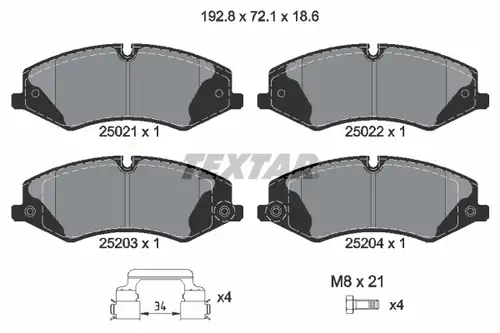 накладки TEXTAR 2502201